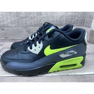Nike Air Max 90 Dark Grey/Volt Black 833412-023 Youth Sz 6Y Womn Sz 7.5 Preowned